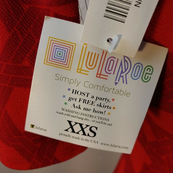 LuLaRoe Fit and Flare Dress Geometric Print Casual Red Dress Size XXS‎ R4 - Picture 5 of 6